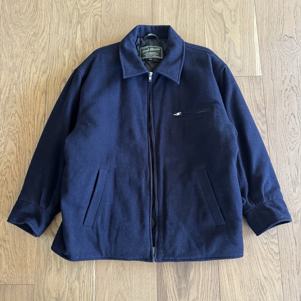 VTG Dash Classics Jacket Men's Large Wool Workwear Quilted Lined Full Zip Coat